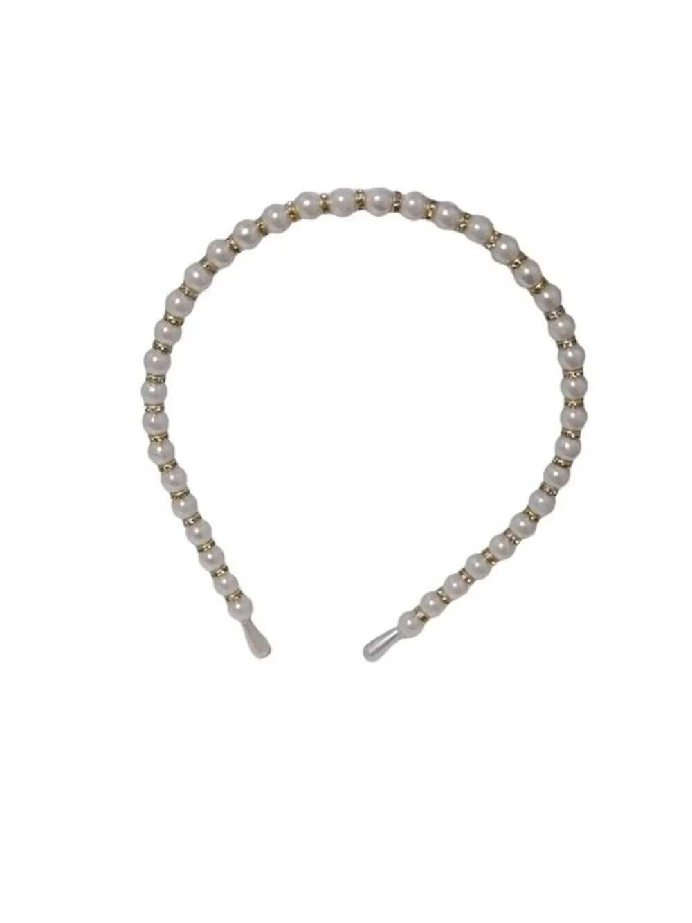 NWT Faux Pearl Gold Decor Headband